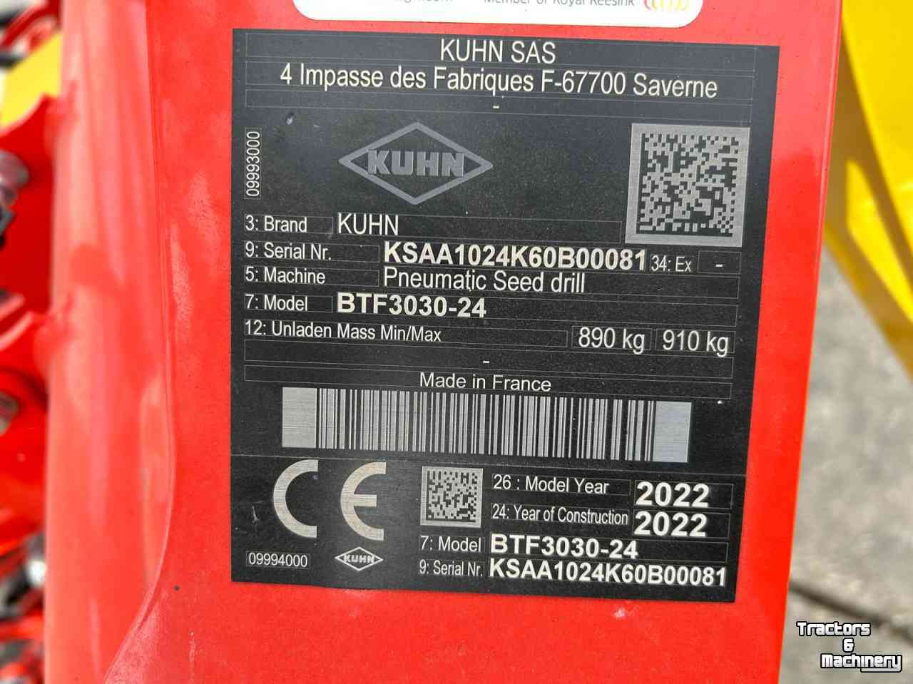 Seed drill Kuhn BTF 3030