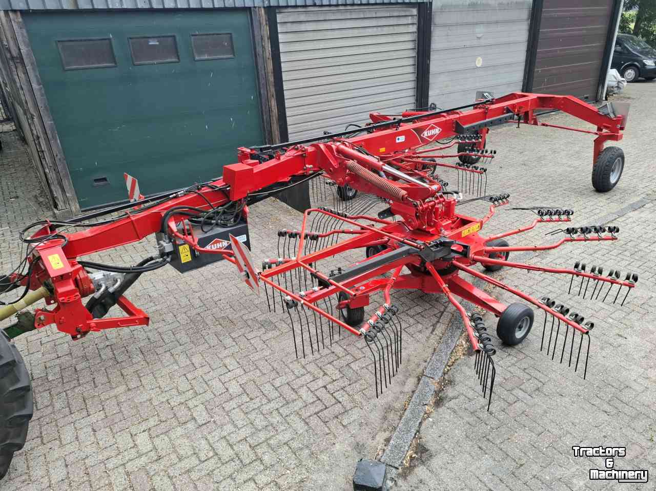 Rake Kuhn GA 8020 dubbele hark zijafleg, duiner dijker rugger wierser harken opdijker opduiner rotorhark