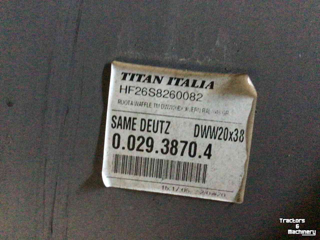 Wheels, Tyres, Rims & Dual spacers Deutz-Fahr DWW 20-38 verstelbaar