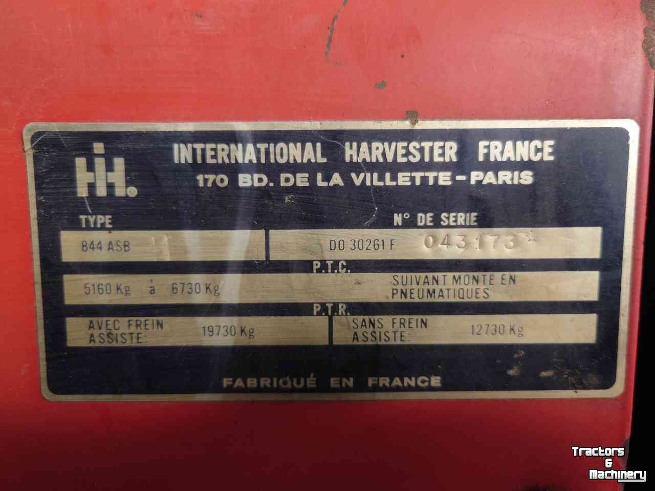 Tractor International 844 SB