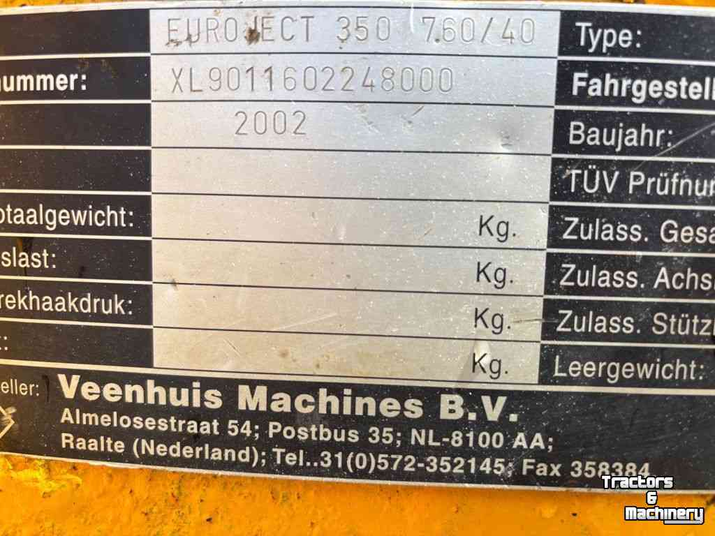 Grassland injector Veenhuis Euroject 350 7.60/40  Zodebemester