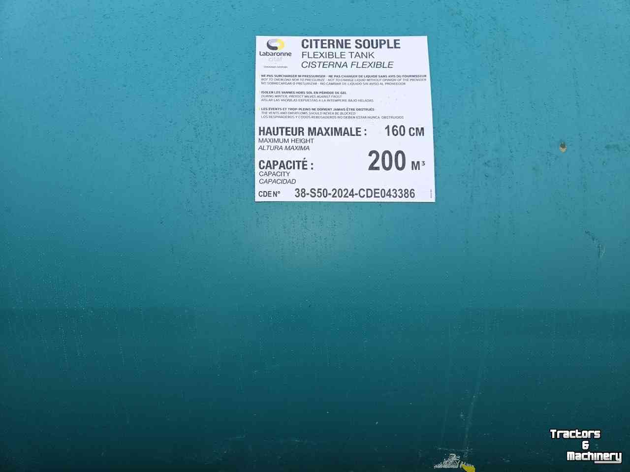Slurry tank  Labaronne citaf mestzak vloeibare kunstmest zak